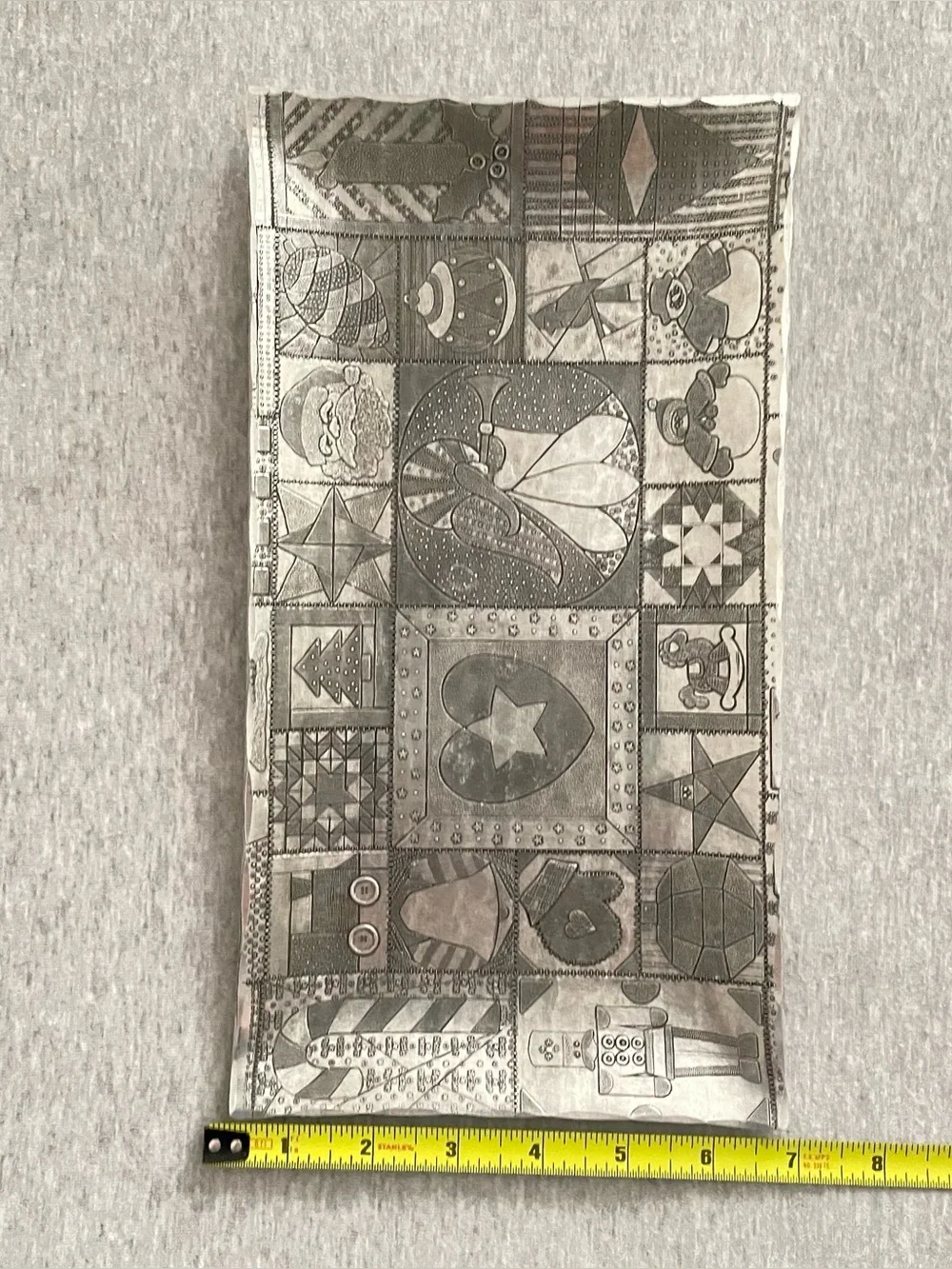 Wendell August Holiday Patchwork Aluminum Rectangular Tray Made in USA